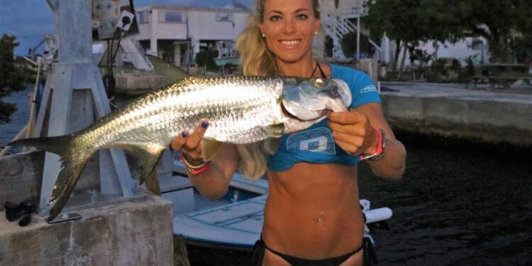 FISHING for Baby Tarpon in Backyard Florida Keys Honey Hole Video