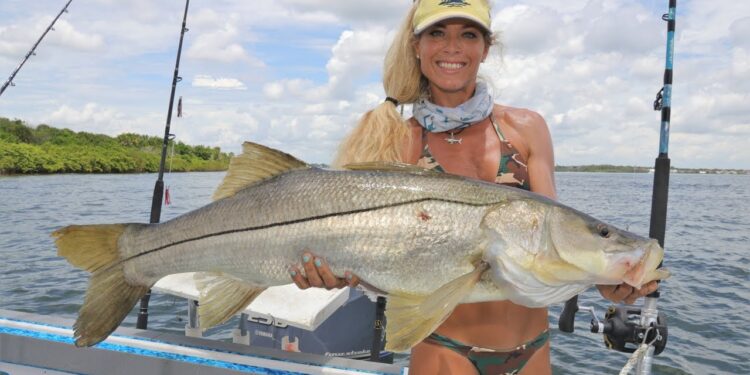 Florida Girl Fishing for MONSTER Snook & Sailfish