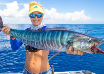 How to Catch DEEP SEA WAHOO While Saltwater Trolling! (Weed Line Fishing Florida)