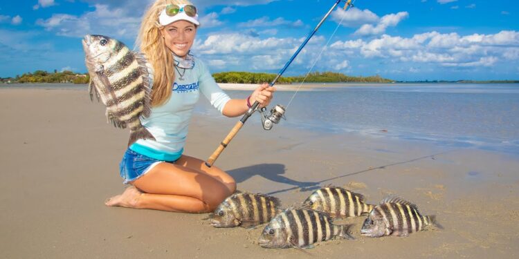 LIGHT TACKLE Sheepshead Fishing! STUART Florida Fishing (Winter in Paradise!)