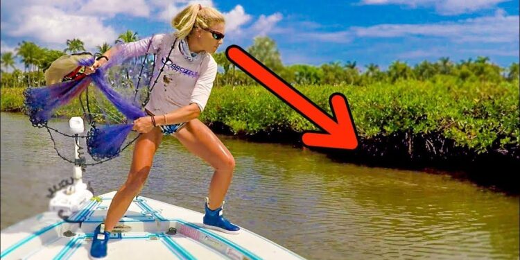SO DIRTY! Girl Throwing Cast Net & Inshore Fishing Florida Video