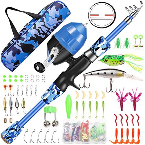 Annleor Kids Fishing Pole – Telescopic Fishing Rod and Reel Combo Kit ...