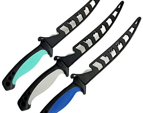 Black Anchor Fillet Knife 3-Pack | 6.5″ Razor Sharp 3CR13 Stainless Steel Blade with Sheath