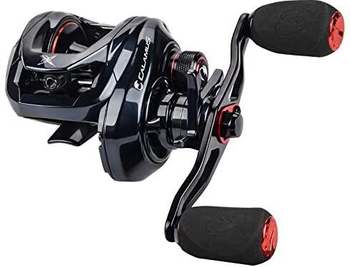 Calamus X2 Baitcasting Reel, 6.7oz Compact Design Fishing Reel, Micro-Adjustable Magnetic Brakes, 5+1 Double-Shielded Stainless-Steel BB, 7.2:1 Gear Ratio, Brass Main and Pinion Gears, Aluminum Spool