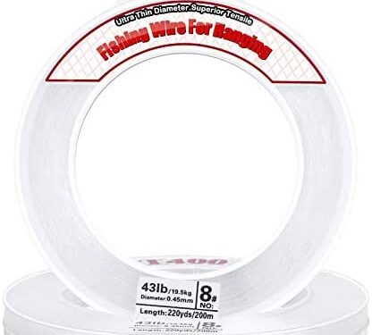 Clear Fishing Wire, Acejoz 656FT Fishing Line Clear Invisible Hanging Wire Strong Nylon String Supports 40 Pounds for Balloon Garland Hanging