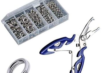 Greatfishing 200PCS High Strength Heavy Stainless Steel Split Ring Lure Tackle Connector with Fishing Pliers Fishing Accessory