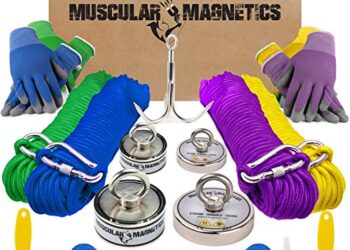 The Ultimate Magnet Fishing Family Kit – Includes Four Complete Magnet Fishing Kits for Kids to Adults – 400lb Single Sided, 625lb Double Sided, 625lb Single Sided & 1225lb Double Sided Magnets