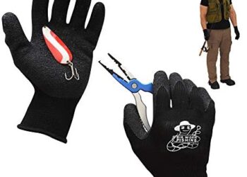 Fishing Gloves – Fish Handling Gloves for Fishing – Textured Grip Palm Fish Cleaning Gloves – Soft Lining Fishing Glove – Fish Fillet Gloves – One Size Fits Most L to XL Fishing Gloves