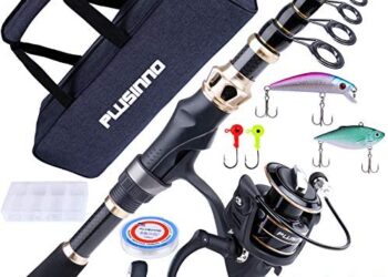 PLUSINNO Fishing Rod and Reel Combos Carbon Fiber Telescopic Fishing Rod with Reel Combo Sea Saltwater Freshwater Kit