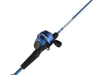 Zebco Slingshot Spincast Reel and Fishing Rod Combo, 5-Foot 6-Inch 2-Piece Fishing Pole, Size 30 Reel, Right-Hand Retrieve, Pre-Spooled with 10-Pound Zebco Line, Blue