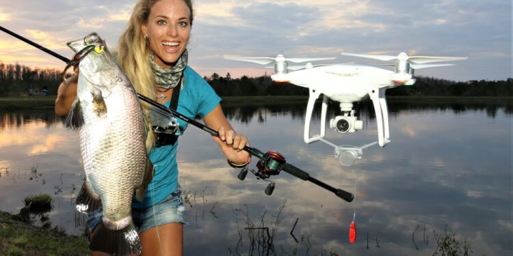 Girl DRONE FISHING for BARRAMUNDI! ( It Works! )
