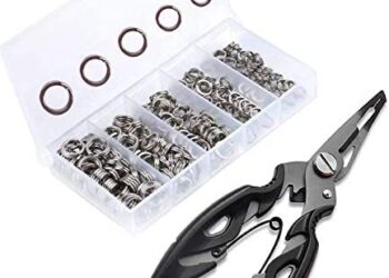 Greatfishing 200PCS High Strength Heavy Stainless Steel Split Ring Lure Tackle Connector with Fishing Pliers Fishing Accessory