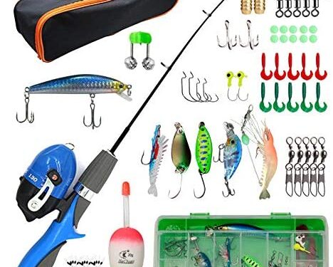 Liouhoum Kids Fishing Pole – Portable Telescopic Fishing Rod Combination Kits with Tackle Box and Lightweight Fishing Poles for Kids, Youth Fishing Pole, Kids Fishing Poles for Boys and Girls