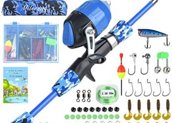 Milerong Kids Fishing Pole, Telescopic Fishing Rod and Reel Combo for Youths with Spincast Fishing Reel, Fishing Tackles, Fishing Lures, Fishing Lines and User Manual- Popular Gifts for Boys and Girls