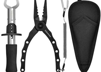 Sidomma Fishing Pliers Fishing Gripper Multifunction Fishing Pliers Saltwater with Sheath Fishing Tool Flyfishing Gear Ice Fishing Gear Fishing Gifts for Men Kayak Fishing Gear