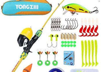 YONGZHI Kids Fishing Pole,Portable Telescopic Fishing Rod and Reel Combo,with Spincast Fishing Reel Tackle Bag Lures for Youth,Girls and Boys Traveling Kid Fishing Rod