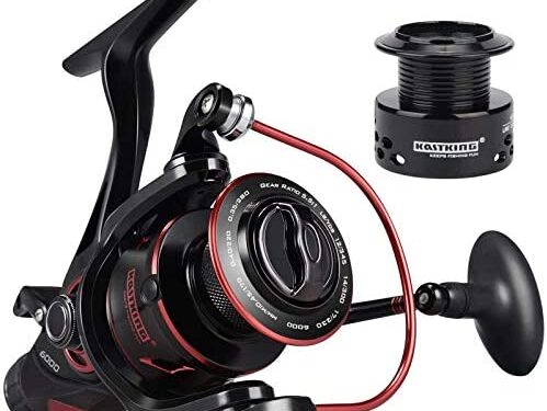 KastKing Sharky Baitfeeder III Spinning Reel 10+1 Shielded Stainless Steel BB – Carbon Fiber Drag for Live Liner Bait Fishing Action