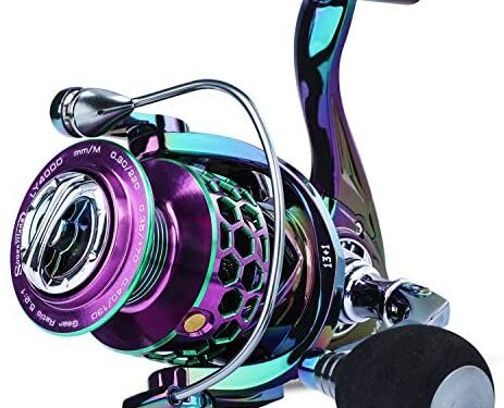 Sougayilang Colorful Fishing Reel 13 +1 BB Light Weight Ultra Smooth Powerful Spinning Reels, with CNC Line Management Graphite Frame, for Freshwater