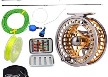Sougayilang Fly Fishing Rod Reel Combos with Lightweight Portable Fly Rod and CNC-machined Aluminum Alloy Fly Reel,Fly Fishing Complete Starter Package