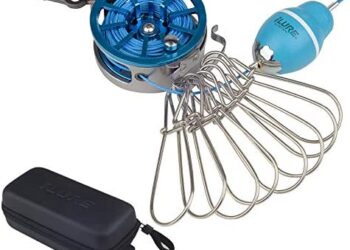 iLure 23 Feet Long Fishing String with 8 Stainless Steel Snaps, Reel and Bobber Fishing Tool for Fishing/Ice Fishing/Fly Fishing/Kayak Fishing Gear&Hi-End Fishing Gifts for Men
