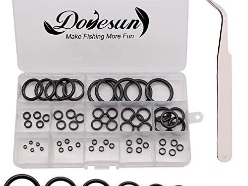 Dovesun Fishing Rod Repair Kit Fishing Rod Guide Repair Kit Rod Ceramic Guides Ring 12 Sizes 0.15in to 1.18in