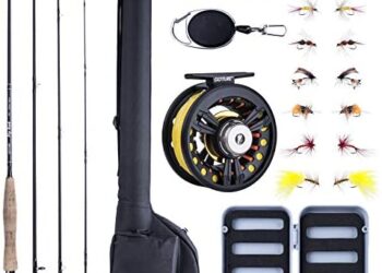 Goture Fly Fishing Rod and Reel Combos Fly Fishing Starter Kit 9ft, 4-Piece, 5/6/7/8 Weight Fly Rod Fly Fishing Combo for Bass Trout Travel Saltwater Man Women