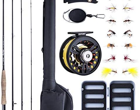 Goture Fly Fishing Rod and Reel Combos Fly Fishing Starter Kit 9ft, 4-Piece, 5/6/7/8 Weight Fly Rod Fly Fishing Combo for Bass Trout Travel Saltwater Man Women