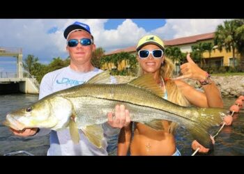 My DAD & future USMC Brother Catch BIG Inshore Snook during the Mullet Run!