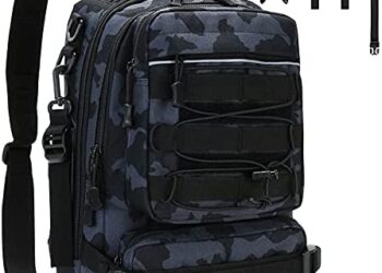 NUFR Fishing Tackle Backpack Storage Bag, Outdoor Shoulder Backpack, Water-Resistant Fishing Gear Bags with Rod Holder and Stainless Steel Fishing Plier