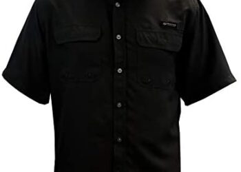 Staghorn Men’s Mossy Oak Short Sleeve Button Down Fishing Shirt