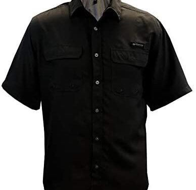 Staghorn Men’s Mossy Oak Short Sleeve Button Down Fishing Shirt