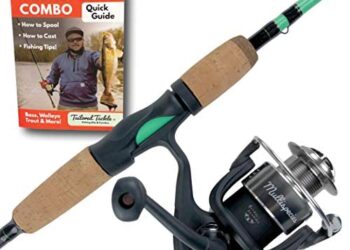 Tailored Tackle Universal Multispecies Rod and Reel Combo Fishing Pole | Freshwater & Inshore Saltwater | Poles 6 Ft 6 in Rods Medium Fast Action | Spinning Reels 7BB | Combos L & R Handed
