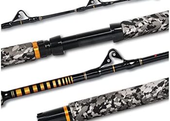 Fiblink 1-Piece Saltwater Offshore Trolling Rod 6-Feet Big Game Rod Conventional Boat Fishing Pole