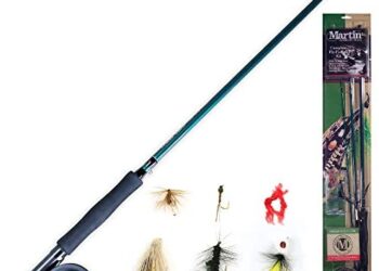 Martin Complete Fly Fishing Kit, 5/6 Rim-Control Fly Reel, Pre-spooled with Backing, Line and Leader, 3-Piece 8-Foot 5/6-Weight Rod, Includes Custom Fly Assortment