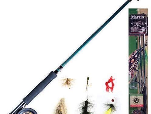 Martin Complete Fly Fishing Kit, 5/6 Rim-Control Fly Reel, Pre-spooled with Backing, Line and Leader, 3-Piece 8-Foot 5/6-Weight Rod, Includes Custom Fly Assortment
