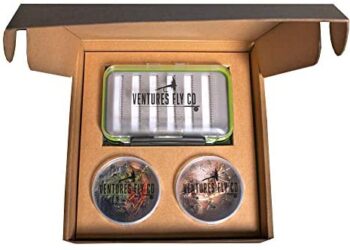 Ventures Fly Co. | 40 Premium Hand Tied Fly Fishing Flies Assortment | Fly Box Included | Dry, Wet, Nymphs, Streamers, Wooly Buggers, Terrestrials | Trout, Bass Lure Set, Kit
