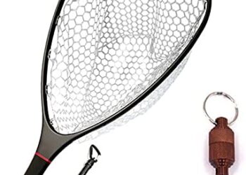 Aventik Floating Fishing Net Carbon Fiber Landing Net Clear Rubber Ghost Net Catch & Release Net with Magnetic Net Release