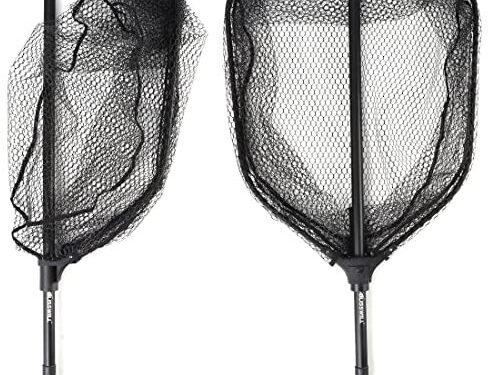 BLISSWILL Large Fishing Net Collapsible Fish Landing Net with Extendable Handle Knotless Nylon Fishing Net Safe Fish Net Durable Telescopic Dip Net for Fishing