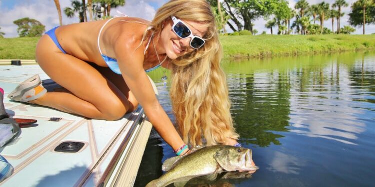 Darcie Goes Florida Freshwater Largemouth & Peacock Bass Fishing on Lake Ida with Live Bait & Lures