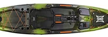 Perception Pescador Pilot 12 | Sit on Top Fishing Kayak with Pedal Drive | Adjustable Lawn Chair Seat and Tackle Storage Areas | 12′
