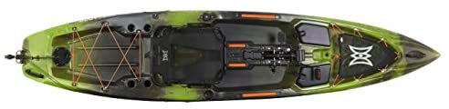 Perception Pescador Pilot 12 | Sit on Top Fishing Kayak with Pedal Drive | Adjustable Lawn Chair Seat and Tackle Storage Areas | 12′