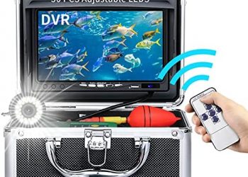 Underwater Fishing Camera, Portable Ice Fishing Camera with 30 Adjustable LEDs and 7inch 1080P IPS Monitor with DVR 16GB SD Card Fishing Video Camera for Ice, Lake, Boat, Sea (30M)