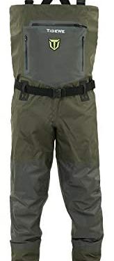 TIDEWE Breathable Waders, Waterproof Stockingfoot Chest Waders with Zippered Pockets, Lightweight Fly Fishing Waders