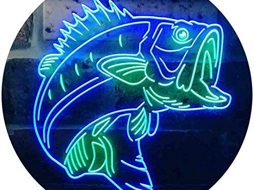 ADVPRO Bass Fish Cabin Game Room Dual Color LED Neon Sign Green & Blue 24 x 16 Inches st6s64-i3715-gb