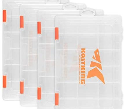 KastKing Tackle Boxes, Plastic Box, Plastic Storage Organizer Box with Removable Dividers – Fishing Tackle Storage – Box Organizer – 2 Packs /4 Packs Tackle Trays – Parts Box