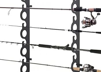 Livoccur Fishing Rod Rack, Fishing Pole Holder Wall or Ceiling Mount Rack, Fishing Rod Storage Rack, Holds 9 Rods for Home, Store, Cabin, Garage, Basement