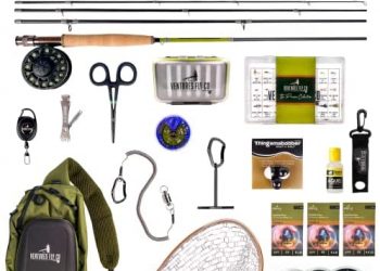 Ventures Fly Co. | Starter Packages | 23 Fly Fishing Accessories Complete Combo | Includes Rod, Reel, Line, Flies, Leader, Tippet, Forceps, Nipper, Zinger, Floatant, Net, Sling Pack, and More!…