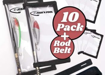 FISH’N Fool Fishing Lure Wraps, 10 Packs Lure Cover, Saltwater Resistant Fishing Gear, Fishing Hook Covers, Durable & Clear PVC Keeps Fishing Safe, Easily See Lures, Two Sizes Included, Great Value
