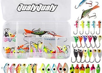 QualyQualy Ice Fishing Lures Fishing Jigs Crappie Panfish Ice Fishing Kit Lifelike Ice Fishing Jigs 38Pcs