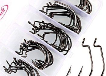 Sougayilang Fishing Hooks High Carbon Steel Worm Soft Bait Jig Fish Hooks with Plastic Box